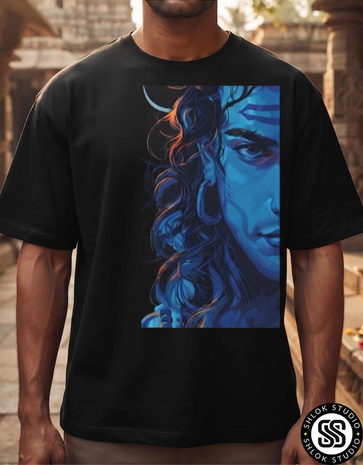 Shiva Half Face | Unisex Oversized Standard T-Shirt